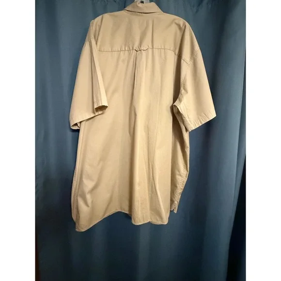 Big & Tall George Foreman Comfort Zone 3XL Khaki Beige S/S shirt - Picture 2 of 6